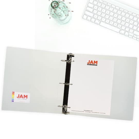 JAM Paper 3" Glass Twill Plastic 3-Ring Binder
